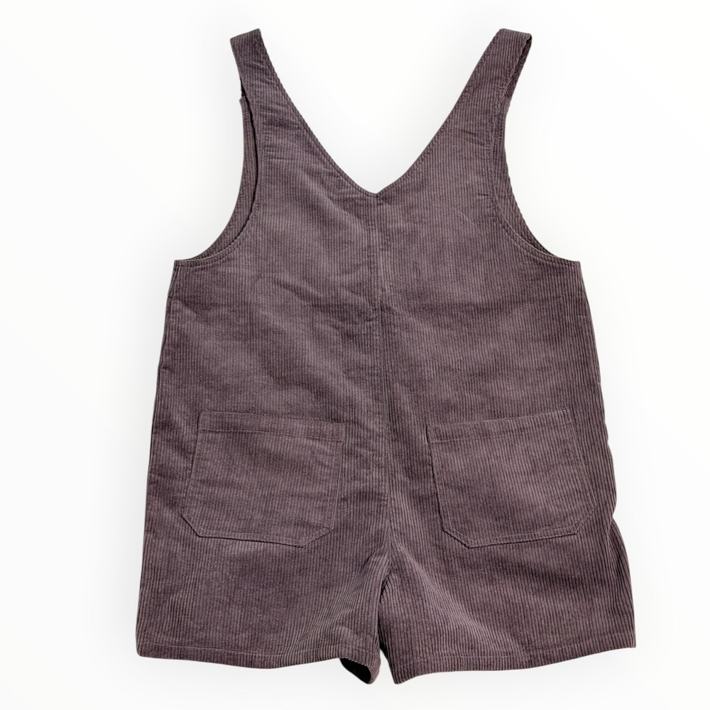 Maverick The Collection Brown Corduroy Sleeveless Romper Size M Utility Pockets - Picture 9 of 9